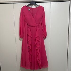 Elegant Pink Chiffon Dress